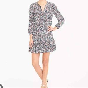 J. Crew Relaxed Printed Dress Floral Dress Lined H5407 Women's Medium